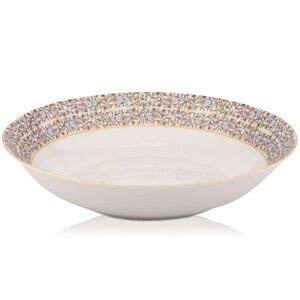 Deshoulieres Vignes Deep Round Platter White/Gold - NEW $275